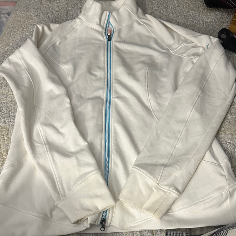 Puma Women's Cream Ski Jacket with Blue Accent